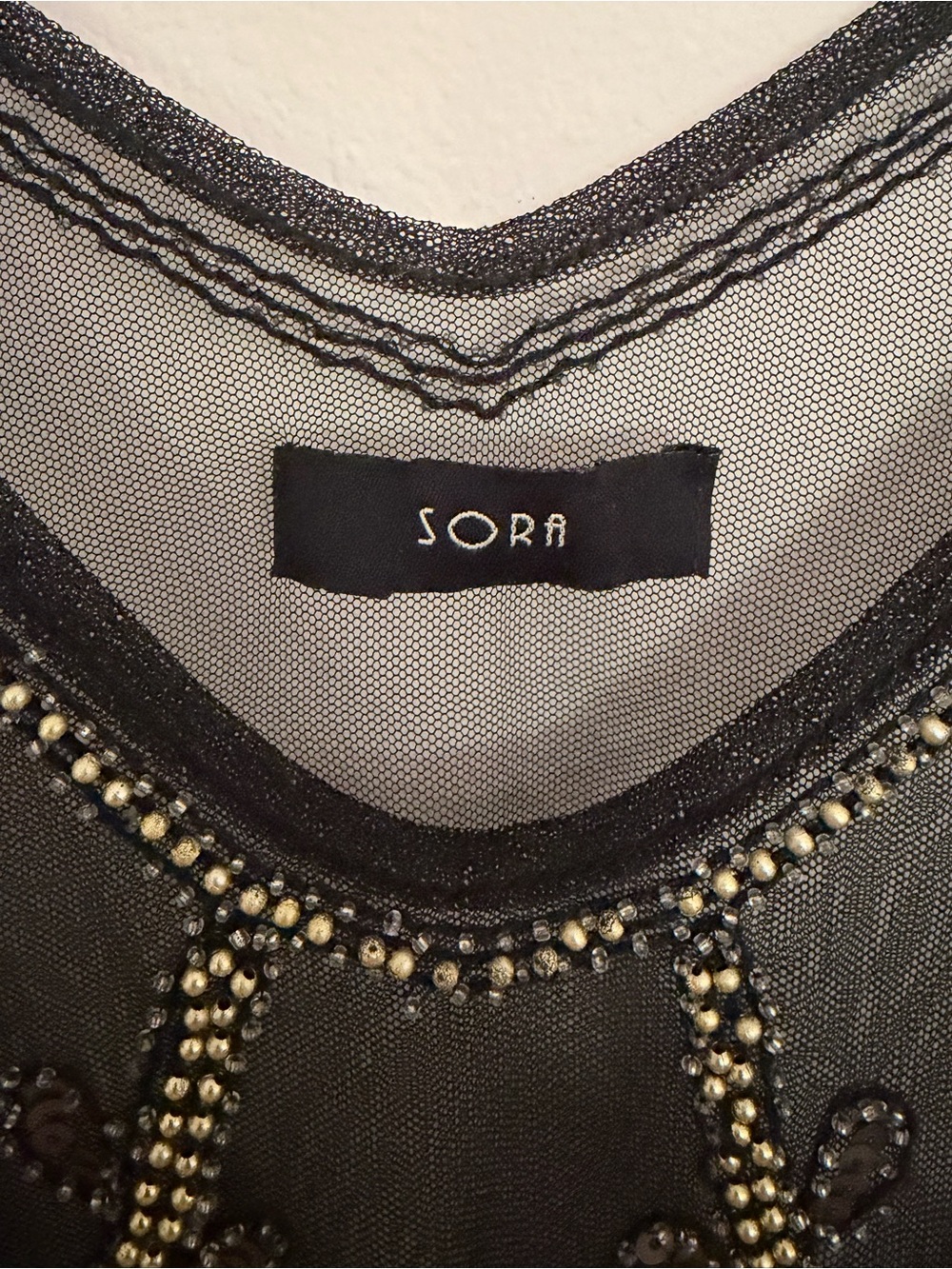 Sona Sheer Black Beaded Tank - Picture 3 of 4